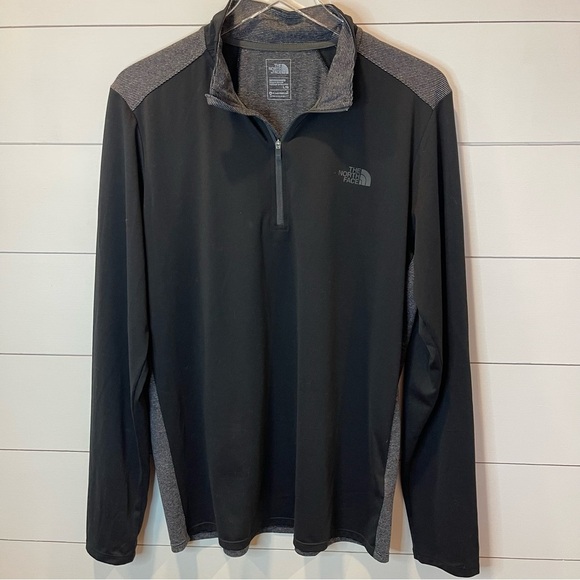The North Face Black & Gray Quarter-Zip Pullover Mens Size Large - Picture 1 of 7